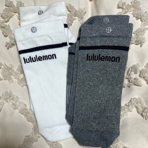 lululemon athletica White and Gray Socks